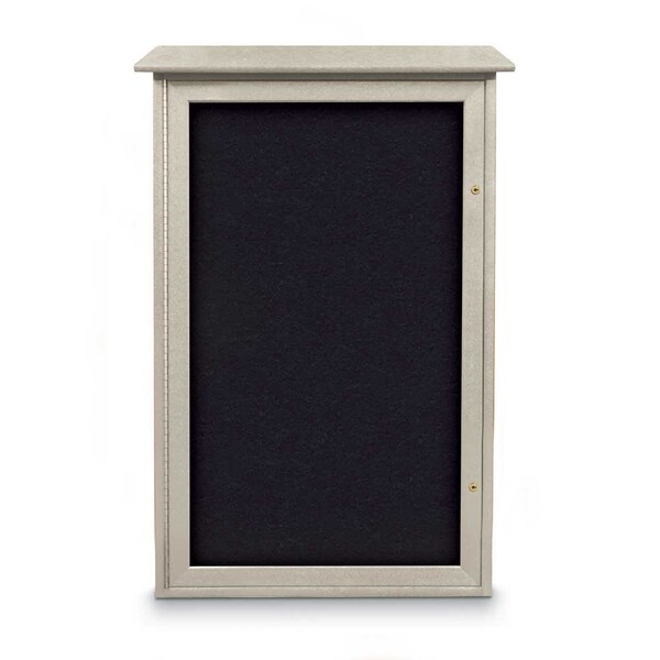 Indoor Enclosed Combo Board, 72"x36", Satin Frame/Green & Rubber